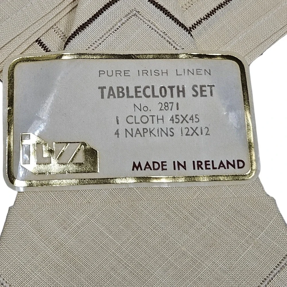 Vintage 70s 60s MCM Pure Irish Linen 4 Napkins 12x12 Ireland Made‎ NO TABLECLOTH